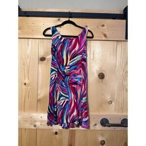 Art Gecko Boho Adjustable Tie Back Tunic Top Women’s Multicolored Sleeveless